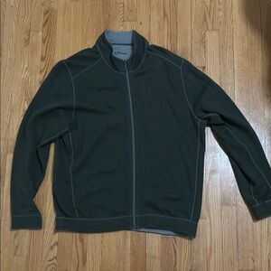 Tommy Bahama Green Zip Up Sweater with Mock Neck